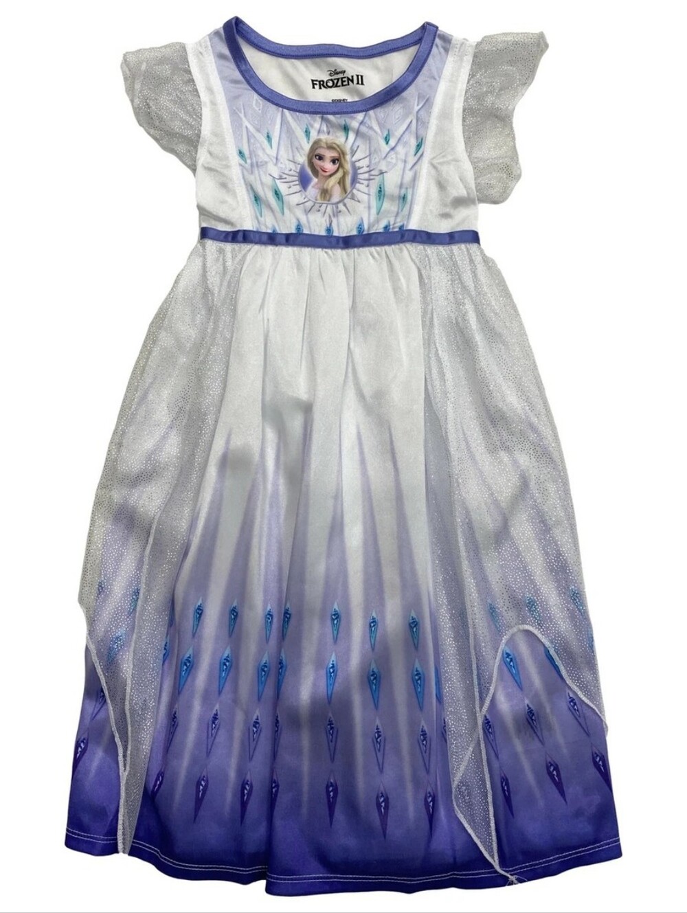 Disney Elsa White and Purple Sparkle Princess Dress